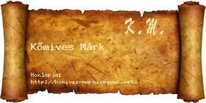 Kőmives Márk névjegykártya
